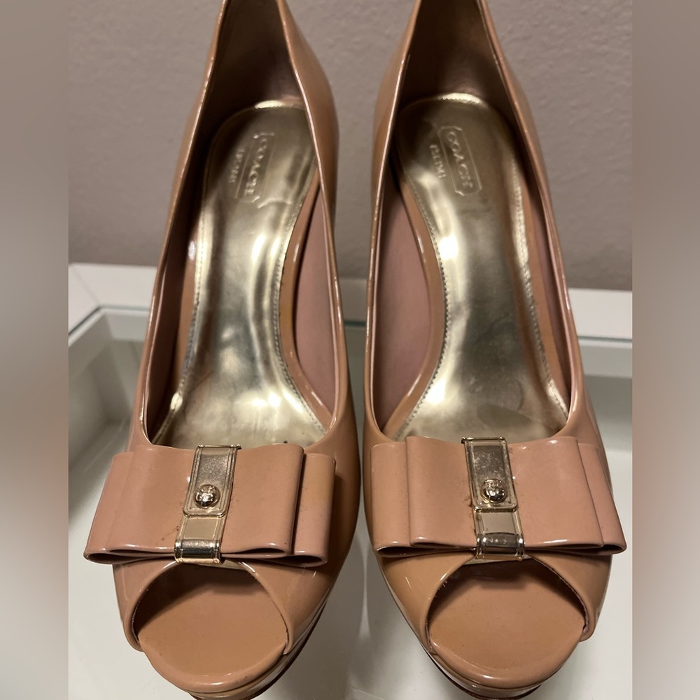 Coach ribbon design stiletto heels - Nude pink - 8.5 B